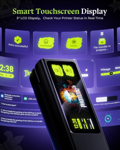 Phomemo L85 Portable Bluetooth Thermal Tattoo Stencil Printer w/ 5" Touchscreen & 100 Transfer Papers - image 2