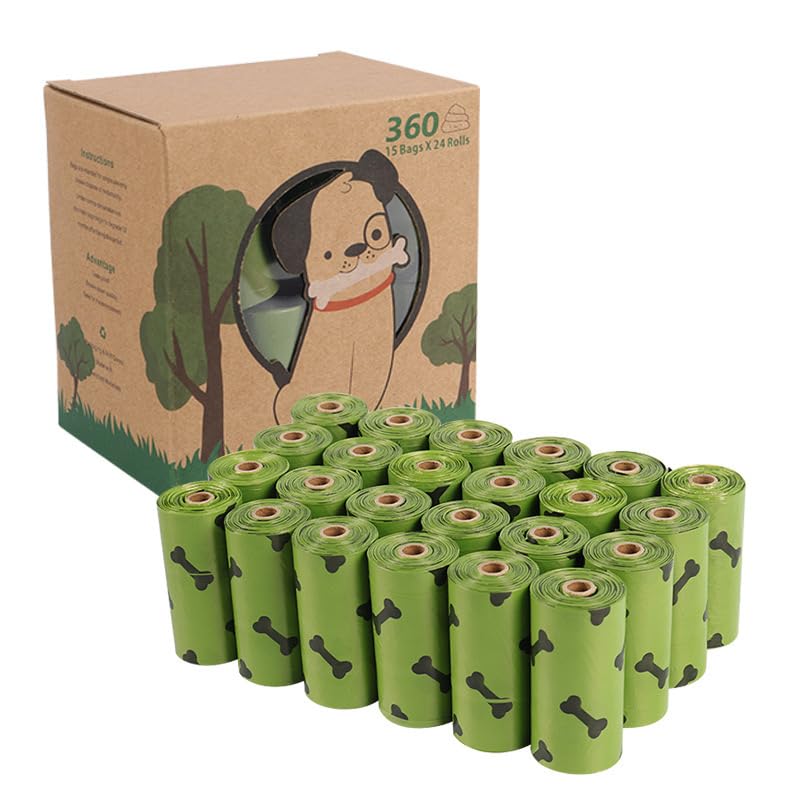 Image of Dog Poop Bags, Leak Proof, 360 Counts, Suitable for Big and Small Dogs, Green