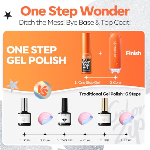 Kit de esmalte en gel negro con lámpara UV 3 en 1 miniatura 2