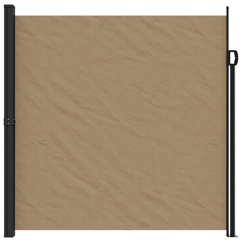 Tenda laterale estensibile, 200 x 500 cm, tortora, per balcone, terrazza, giardino, resistente ai raggi UV, protezione da sguardi indiscreti, resistente alle intemperie