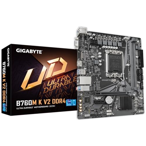 Image of GIGABYTE B760M K V2 DDR4 Motherboard | Intel B760 | Micro ATX | DDR4 | PCIe 4.0 | Budget Gaming | HDMI | Smart Fan 6