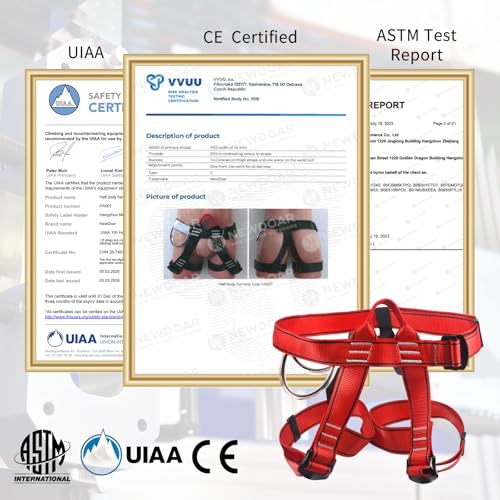 Image of NewDoar Climbing Harness, Mountaineering Rock Climbing Harness, Half Body Harness for Rappelling Fire Rescuing Tree Climbing