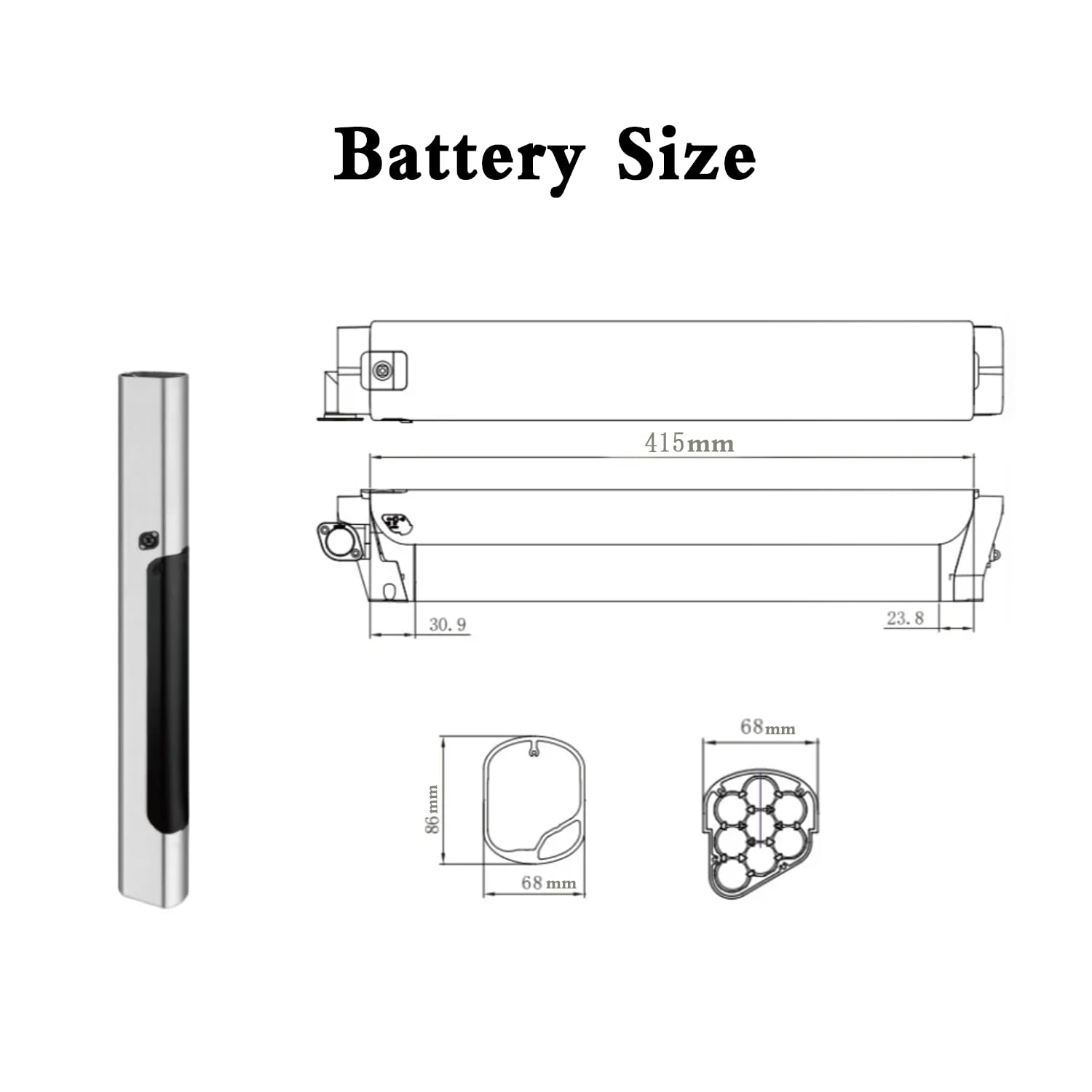Elektryczny akumulator rowerowy 36V 14Ah 504Wh do ESKUTE Wayfarer E-Citybike zapasowy akumulator litowy E-Bike z ładowarką i BMS do silników 36V 250W/350W/500W