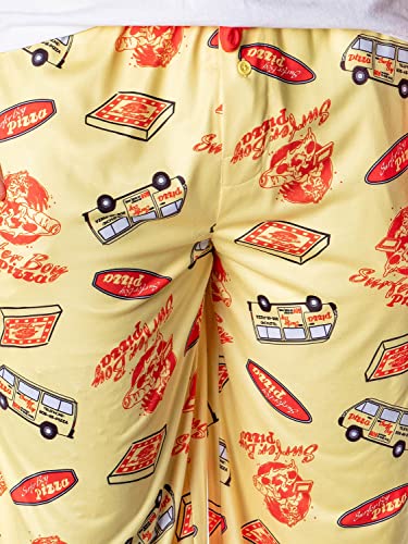 Mad Engine Stranger Things Men's Surfer Boy Pizza Lounge Bottoms Pajama Pants3