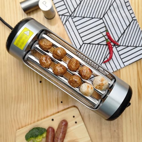 Hot Dog Machine - Parrilla de acero inoxidable para salchichas de desayuno y rollos de huevo, capacidad para 4 perros calientes, ideal para uso doméstico y comercial