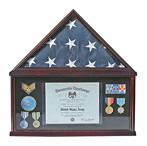 image for DisplayGifts American Veteran Burial/Memorial Flag Display Case Holder