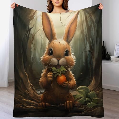 Plaid lapin couverture polaire douce chaude et légère pour sofa - 2