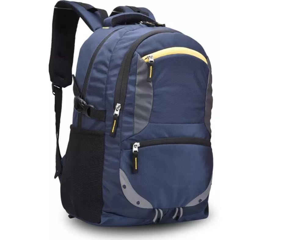 Large 35 L Backpack Spacy Unisex/College/School/Travel Backpack with Rain Cover and Reflective Strip … (NAVY BLUE)-image-35