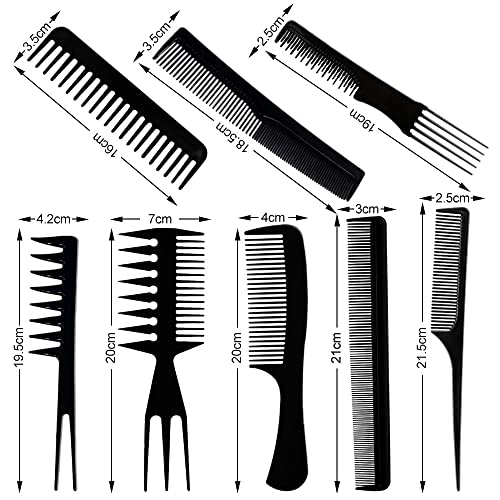 GAOHUI 8PCS Hairdressing Comb Set, Hair Styling Pro Kit, Professional Barber Salon Gift Set, Hair Care Comb Portable Set, Anti Static Coarse Fine Toothed Tail Teasing Waves Pick,for Men Women combs - Image 3