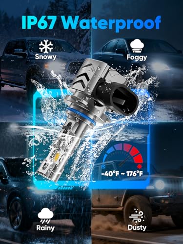 Image of rimthin 9005 /HB3 Light Bulbs, 35,000LM 900% Brightness 9005 Fog Lights, Real 1:1 Size Design with Cooling Fan, 6000K Cool White, Plug and Play, Pack of 2
