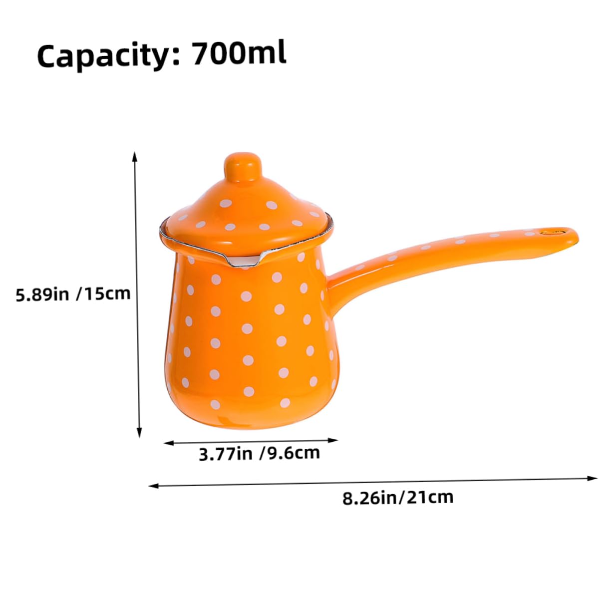 BIUDECO Retro Enamel Coffee Pot Capacity Wear Resistant Kettle for Hot Cold Beverages for Home Office Use Vintage Design Coffee Container for Coffee Milk