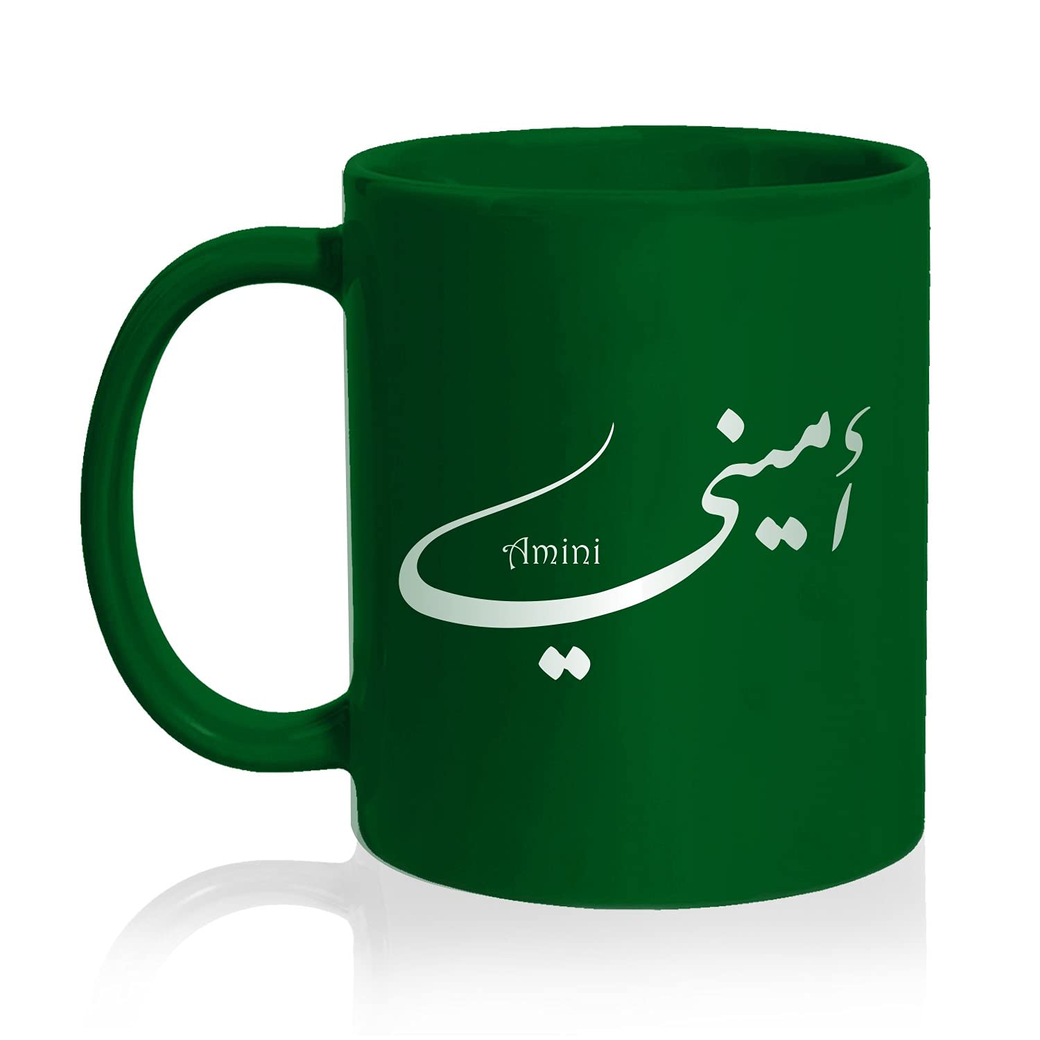 FMstyles - Arabic Calligraphy Name Amini Bottle Green Mug - BGM-MGT-047