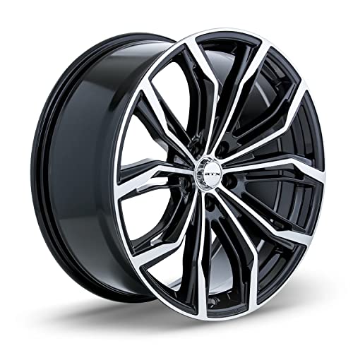 RTX BLACK WIDOW Custom Wheel - 16x7, 40 Offset, 5x112 Bolt Pattern, 57.1mm Hub - Black with Machined Face Rim