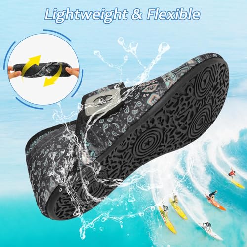 Image of Water Shoes for Women Men Barefoot Beach Swim Aqua Socks Summer Wide Slides Sandals Quick Dry Pool River Sea Sock Shoes
