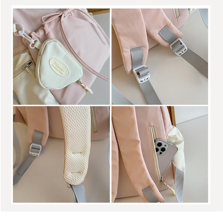 Coquette Preppy Bow Tie Backpack - Cute Back to College Accessory (Pink)4