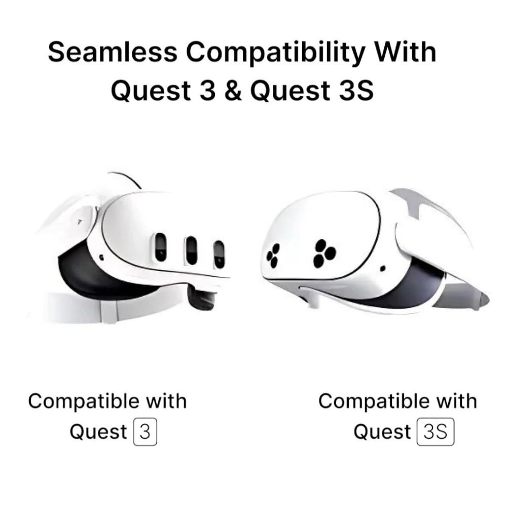 Correa Halo Quest 3/3S + Grip Maneta + Protección + Funda Almacenamiento Casco VR/Pack Accesorios Casco Halo 2,Cero Presión Facial, Comfort Ajustable (Pack Sangle + Grip + Protection)