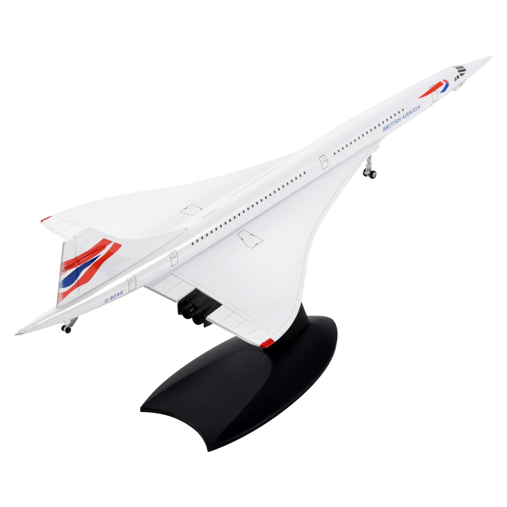 1/200 Concorde Aereo Passeggeri Supersonico Air British Modello per Casa Ufficio Libreria Collezione Decorazione