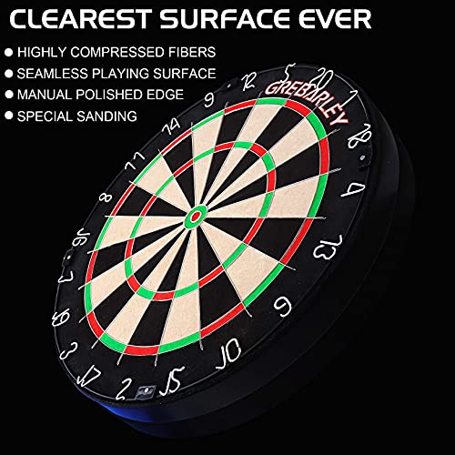 Dartboard Dartscheibe Kork Dartscheibe mit Pfeilen Offizielles Steeldartscheibe Sisal Dartscheibe Steeldart Dartscheibe Set12 Dartpfeile Metallspitze für 4 Spieler,24 Flights, Rotierender (GS01) - Image 3