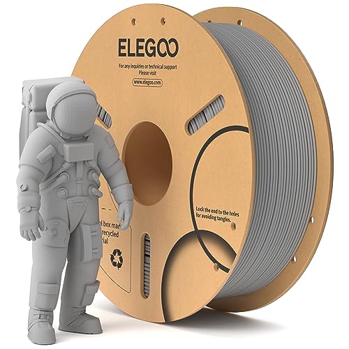 ELEGOO Filament PLA 1.75mm Gris 1KG, Filament pour Imprimante 3D PrÃ©cision Dimensionnelle +/- 0.02mm Bobine de Carton Filament d'Impression 3D Convient Ã  la plupart des Imprimantes 3D FDM