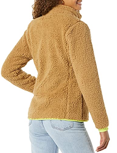Amazon Essentials Women's Sherpa Long-Sleeve Mock Neck Full-Zip Jacket with Woven Trim (Available in Plus Size)2