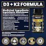 1 Year Bulk Vitamin D3 K2 High Potency 1000 IU D3 (25 mcg) / 120 mcg K2 (MK-7) - 350 Capsules Year Long Supply Vitamin D - Helps Maintain Bone & Teeth Health - Formulated With MK-7 Natto Bean For Best Results - Immune System Support - Made In Canada.