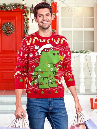 XiaoMoSha Unisex Ugly Sweater Christmas Women Men Holiday Knit Pullover Matching Ugly Christmas Sweater for Men Women Kids3