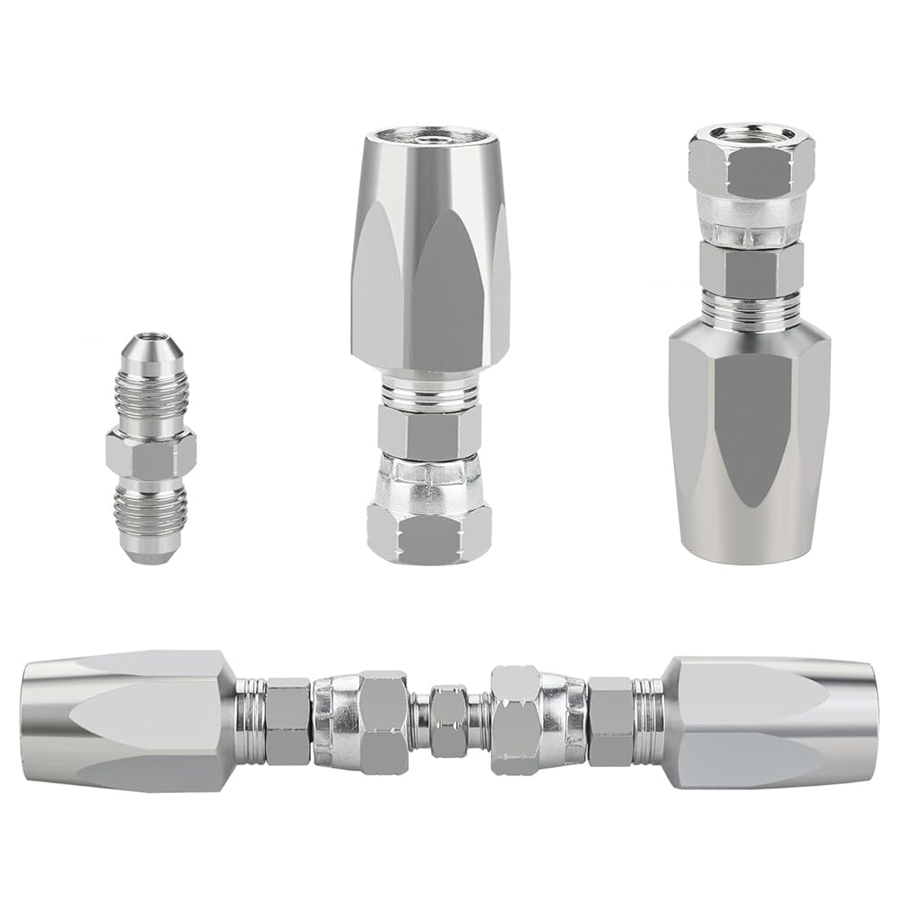 2 Stück Wiederverwendbare Hydraulikarmaturen, 1/4 Innendurchmesser, Hydraulikschlauch-Reparatursatz Vor Ort
