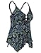 Firpearl Plus Size Swimsuit Tops Tummy Control Swim Tops for Women Strappy Back Swimwear Green Floral US18