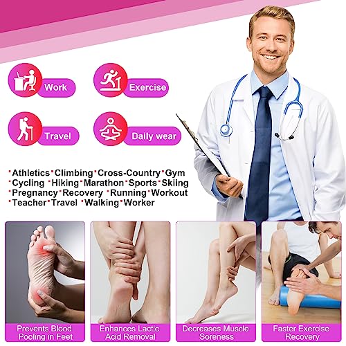 Image of bropite 3 /4 Pairs Plus Size Compression Socks for Women & Men 20-30 mmhg-Extra Wide Calf Support Socks for Medical,Running