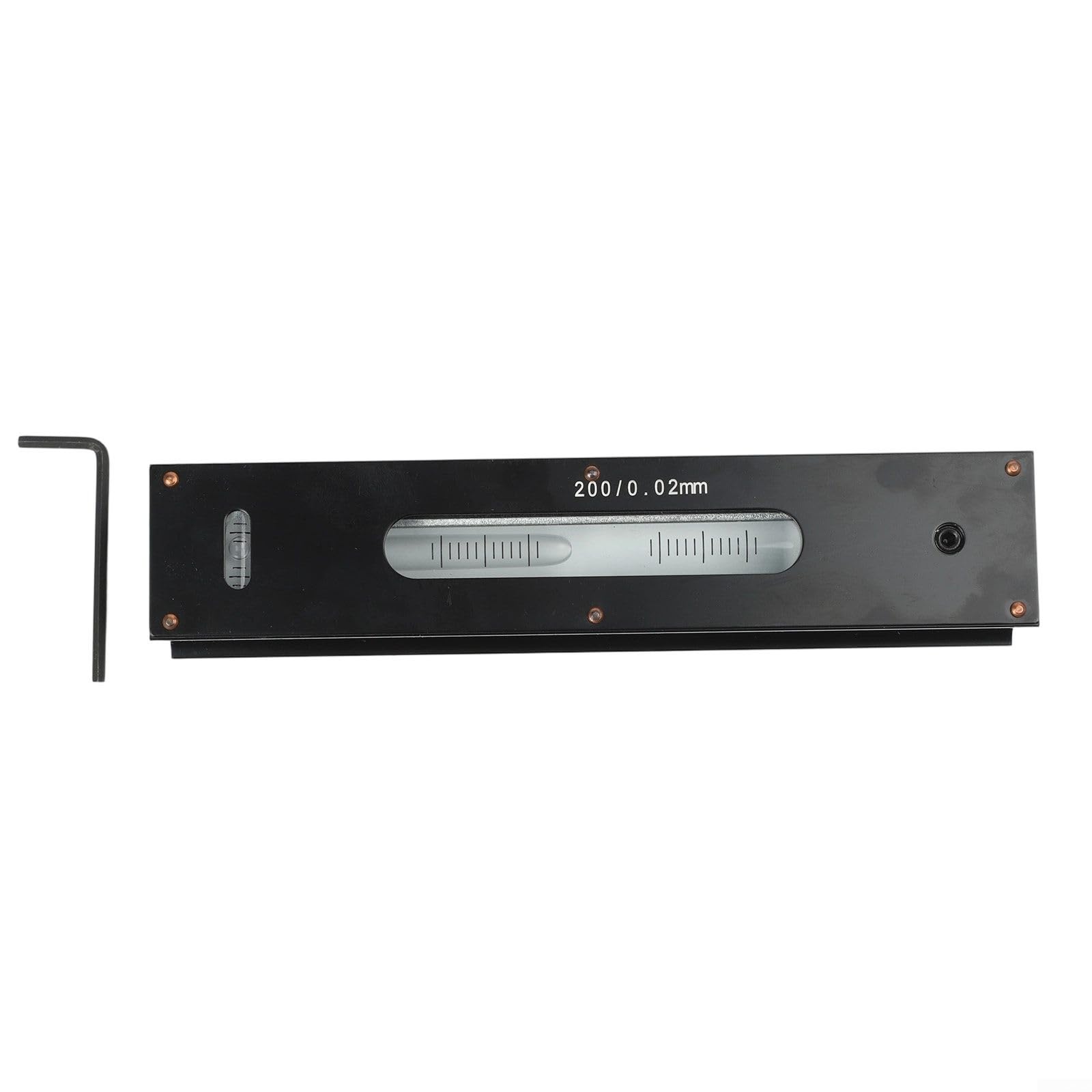 Nivelador de tiras de precisión, 100 mm, 0,02 mm, metal con caja de madera para ajuste de máquinas, herramienta de medición industrial para nivelación y medición de ángulos en taller (200 mm)