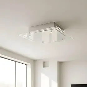 Lustre Plafon Para Sala Cozinha Banheiro Quarto 30 cm x 30 cm (Branco)