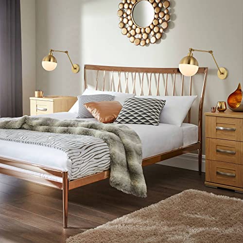 Image of JONATHAN Y 12.5 inch Brass Gold 1-Light Iron and Glass Arm-Adjustable LED Sconce, Mid-Century Modern Art Deco Wall Lamp for Bedroom Living Room, LED Bulb Included JYL9931A