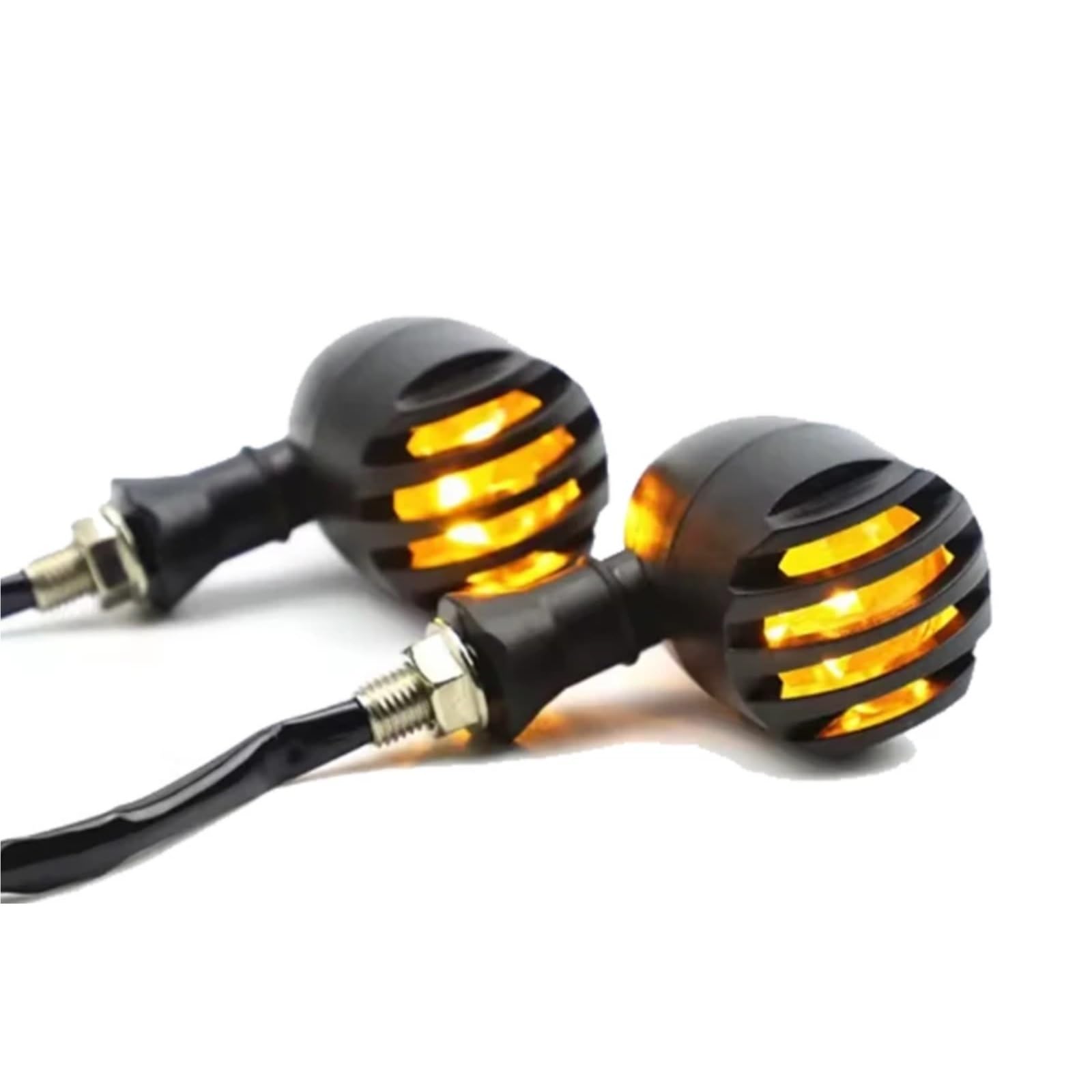 Indicatore Di Direzione In Metallo Per Moto Universale Posteriore Sinistro E Destro DRL Luce Freno A Griglia Nera(2pcs)