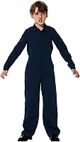 Vista 3 de AOBUTE Disfraz de asesino de Halloween para niños, overol azul marino con bolsillos, 5-14 años