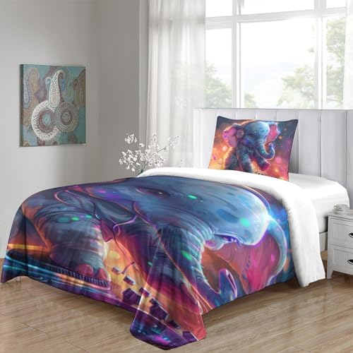 Housse de couette éléphant et fourmi 135x200 microfibre - 5