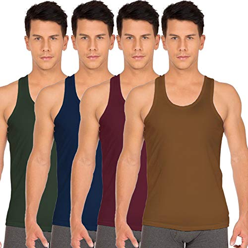 white rose Men's Cotton Vest Combo Pack (Pack of 4) Green, Navy, Maroon, Gold-picture-17