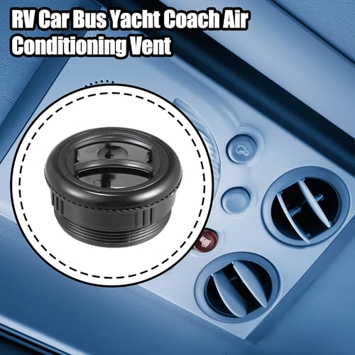 A ABSOPRO 71mm 65mm Runder schwarzer AC-Luftauslass Universal für Wohnmobil, Bus, Boot, Yacht, Wohnwagen - Packung mit 1