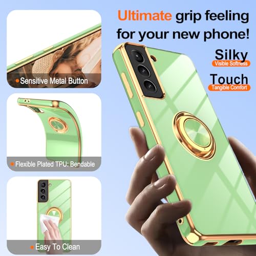 Coque Samsung S21 Plus antichoc TPU souple verte avec protège-écran