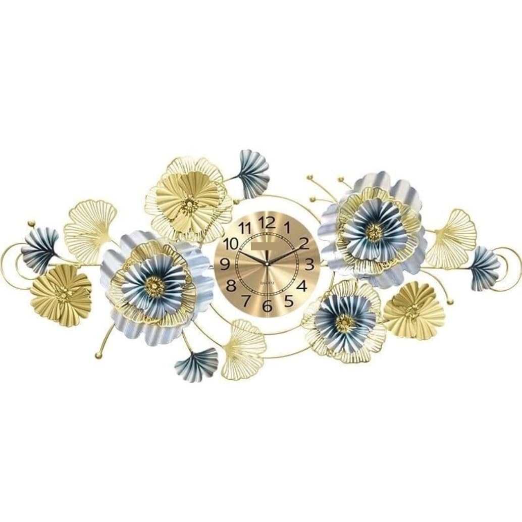 MYUYEE Farmhouse Vintage Clock Home Modern Silent Metal Wall Clocks Art ation Clock for Living Room Bedroom for Bedroom Office,One Color-120 * 52cm (One Color-120 * 52cm)