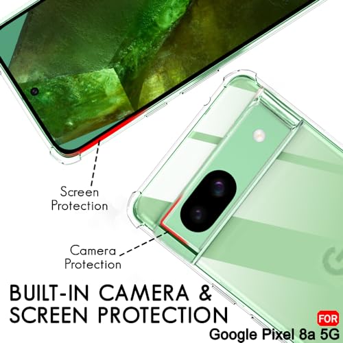 Image of TheGiftKart Crystal Clear Back Cover Case for Google Pixel 8A | 360 Degree Protection | Shock Proof Design | Transparent Case Cover for Google Pixel 8A (PC & TPU, Transparent Bumper)