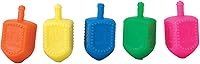 Vista 2 de Rite Lite Tarro de Dreidels, 25 Dreidels de plástico mediano multicolor, juego clásico de Janucá Spinning Dreidel, paquete de valor a granel