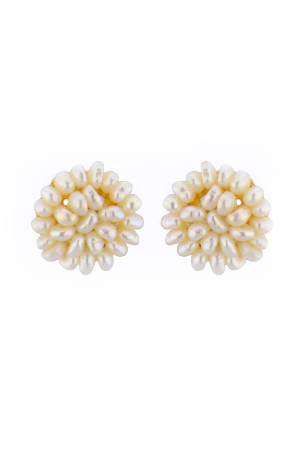 Sri Jagdamba Pearls Dealer White Gold-Plated Jasmine Stud Earrings For Women and Girls | AA Freshwater Pearl Lyala Earrings | With Certificate Of Authenticity Of Pearls (B00YPFOP0W) Amazon Price History, Amazon Price Tracker