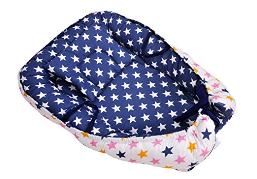 Image of by Urban Space 100% Cotton Reversible Baby Bedding Set with Pillow, Warm Bedding, Blue Star