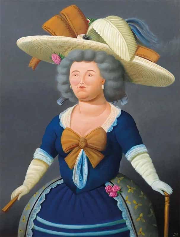 Peinture sur toile Fernando Botero portrait abstrait haute définition pour collectionneur