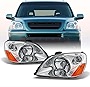 AKKON - For Honda Pilot Chrome Bezel OE Replacement Headlights Driver/Passenger Amber Head Lamps Pair New