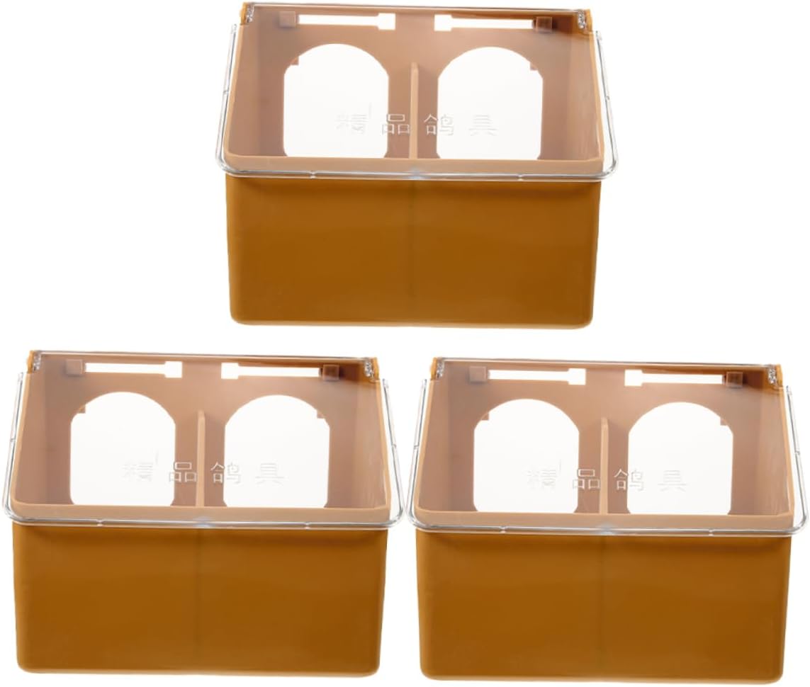 3pcs Multi-Functional Parrot Feeder Lid Double Hole Bird Cage Accessories Hanging Food Storage Box for Cockatiels Parakeets and Other Birds