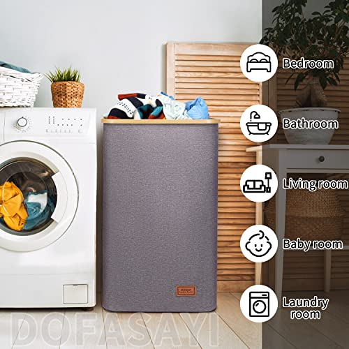Dofasayi Laundry Basket, Laundry Hamper With Lid - 120L Dirty Clothes Hamper With Removable Bag - Tall Laundry Bin With Lid - Bathroom, Dorm, Large Hamper For Laundry With Lid, Gray #TOP4
