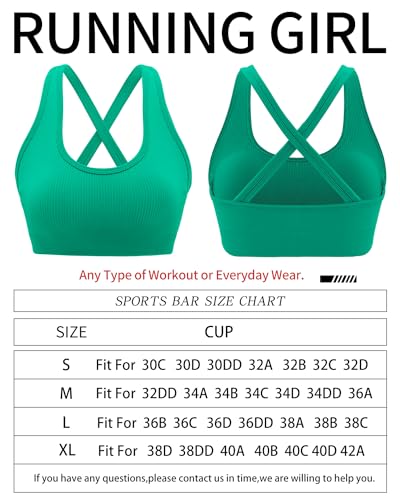 Image of RUNNING GIRL Sports Bras for Women,Seamless Strappy Sports Bra High Support Crisscross Back with Removable Pads