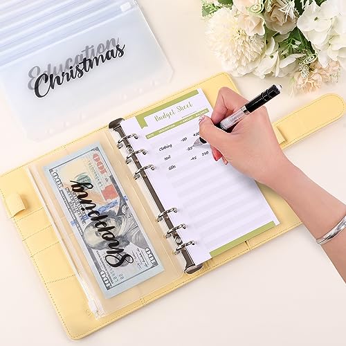 Image of SKYDUE Budget Binder, Money Saving Binder with Zipper Envelopes, Cash Envelopes and Expense Budget Sheets for Budgeting