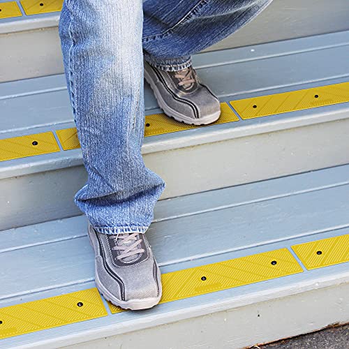 Gripstrip Stair Treads For Wooden Steps, Non Slip Stair Grips For Outdoor Or Indoor Use, Screw Down | Weather Resistant | Anti Slip Step Treads For Safety - Yellow, 8 Pack, 15"X3.25" #TOP5